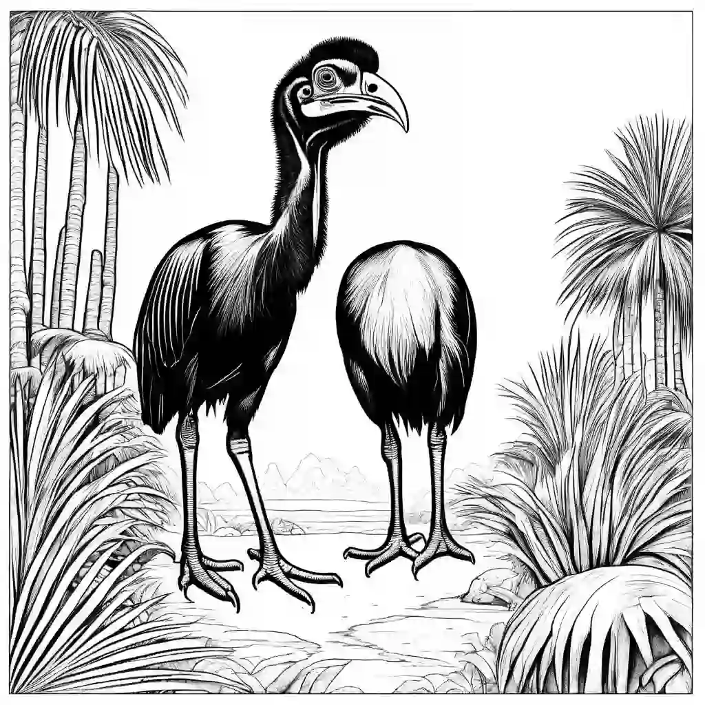 Cassowaries coloring pages